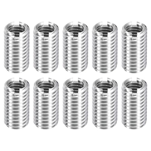 uxcell 10Pcs Threaded Inserts, M6-1x15 & M8-1.25x15 Stainless Steel 303 Screw Thread Sleeves Thread Repair Insert for Mechanical Equipment - size: M6-1x15 & M8-1.25x15mm