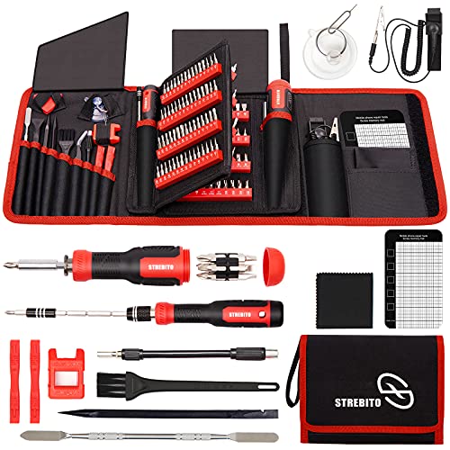 STREBITO Precision Screwdriver Set 191-Piece Multi-Bit Screwdriver 1/4 Inch Nut Driver Home Improvement Tool Electronic Repair Kit for Computer, iPhone, Laptop, PC, Cell Phone, PS4, Xbox, Nintendo - color: Red
