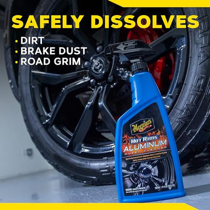 Meguiar's G14324 Hot Rims Aluminum Wheel Cleaner -24 Oz Spray Bottle - size: 24 Ounce (Pack of 1), style: Aluminum Wheel Cleaner