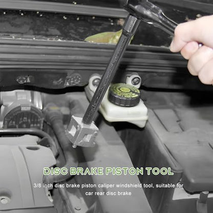3/8" Disc Brake Piston Caliper Wind Back Cube Tool, Stainless Steel Brake Caliper Compression Cube Tool, Vehicle Disc Brake Piston Back Tools Fits 3/8" Square Driver