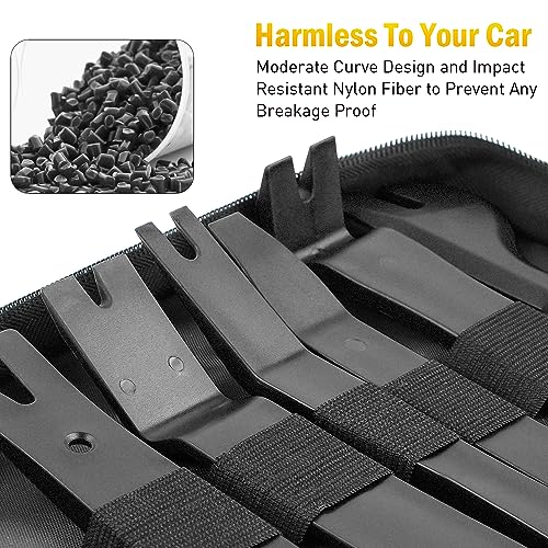 GOOACC 19Pcs Trim Removal Tool Set Panel Fastener Clips Removal Automotive Plastic Upholstery Pliers Removal Install Removal Car Tool with Storage Bag for Trim Panel Audio Clip Pliers Terminal-Black - color: Black