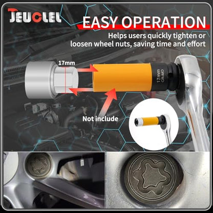 S Wheel Locking Nut Key Compatible with Audi Series, (Socket OD 27mm - ID 25mm), Wheel Lock Nut Socket Adapter, Wheel Anti-Theft Lug Nut Removal Tool, Anti-Theft Screw Remover - size: Socket S