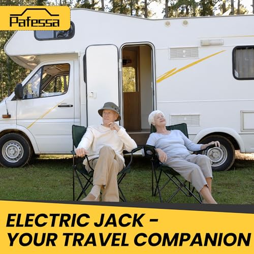 12V Electric Tongue Jack 3500lb A-Frame Heavy Duty Trailer Jack 18” Travel Add 4.5” with The Drop Foot & LED Light for Travel Trailer Camper,Protective Cover Included