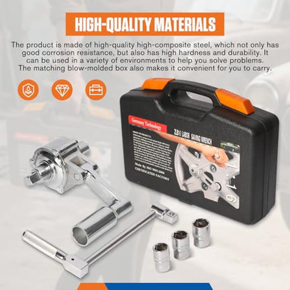 Torque Multiplier Wrench Lug Nut Removal Tool 1:16 Labor Saving Heavy Duty Lug Nut Remover Wrench Set 1/2" Driver Torque Wrench With 17mm/19mm/21mm Sockets,And Carrying Case
