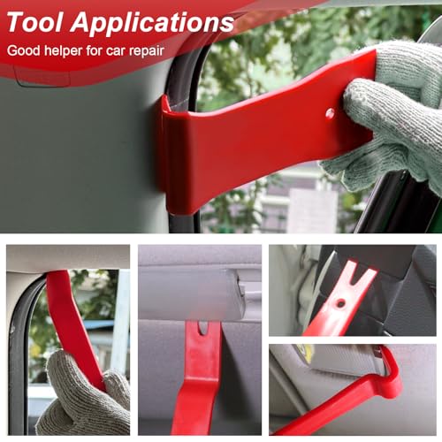 Doaho 19Pcs Car Trim Removal Tool,Auto Clip Pliers Fastener Remover Set,Pry Tool Repair Kit,Fastener Clips Removal Car Tool for Panel,Audio, Dash, Window,Clip and Upholstery with Storage Bag - color: Red-19pcs Trim Removal Tools