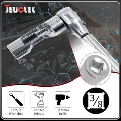 10PCS 10-19mm 3/8"Drive Diesel Injector Fuel Line Socket Wrench Set | Flare Nut Socket, Fastener Bent Pipes, Wired Temperature Sensors, EGT Sensor, Thermo Switches, ABS Tubes, Strut Nut Extractor - size: 10-19mm