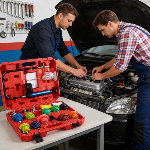 Pressure Tester for Coolant System Quick Test Vacuum Refill | Leak Tester Vacuum Coolant Fill Kit for Vehicle Truck RV Water Tank Engine Hydraulic