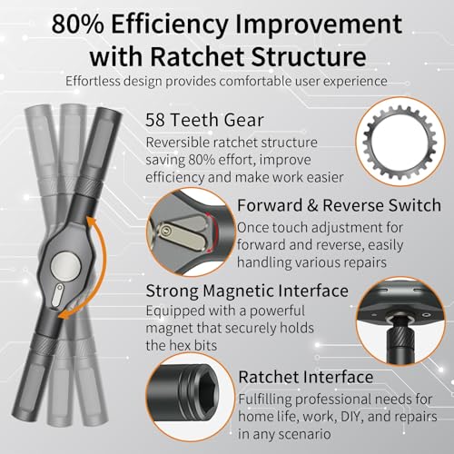 42 in 1 Magnetic Ratchet Screwdriver Set, Multi Bit DIY Magnetic Screwdriver Set with Detachable Ratchet Handle, Portable Precision Repair Tool Kit for Furniture, Electronics, Bicycle New Tools 2026 - size: 42 in 1 Screwdriver Set