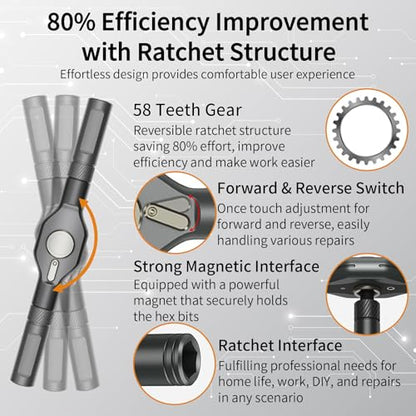 42 in 1 Magnetic Ratchet Screwdriver Set, Multi Bit DIY Magnetic Screwdriver Set with Detachable Ratchet Handle, Portable Precision Repair Tool Kit for Furniture, Electronics, Bicycle New Tools 2026 - size: 42 in 1 Screwdriver Set