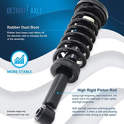 Detroit Axle - 4WD Pair Front Struts for 2009-2013 Ford F-150 Complete 2 | Struts w/Coil Spring Assembly 2010 2011 2012 Replacement Left Right Quick Install Ready Strut Shock - size: 171141-DA x2/PAIR