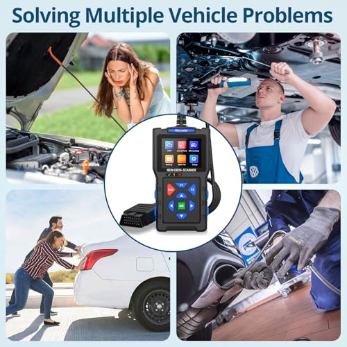 OBD2 Scanner Code Reader, Check Engine Diagnostic Tool with 2.8in Screen | 50,000+ DTCs, Battery Cranking/Charging Test, Live Data, 9 OBDII Modes, Cloud Print, Type-C Updates