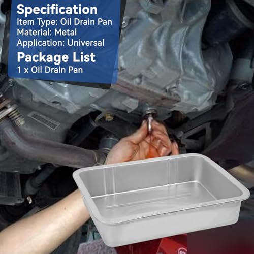 Oil Drain Pan, Universal Metal Oil Change Container with Easy Grip Edges 7-8L Capacity for Cars Motorcycles Boats, Durable Construction for Professional Mechanics and DIY Enthusiasts - size: 10L, style: 7-8L