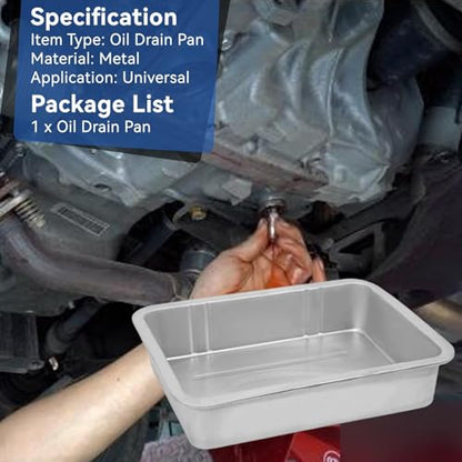 Oil Drain Pan, Universal Metal Oil Change Container with Easy Grip Edges 7-8L Capacity for Cars Motorcycles Boats, Durable Construction for Professional Mechanics and DIY Enthusiasts - size: 10L, style: 7-8L