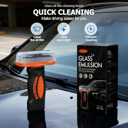 Glass Emulsion Professional Windshield Cleaner Advanced Car Window & Glass Scrubber, Removes Water Spots, Oil Film & Road Grime, Comes With Microfiber Towel (100g) (1 Pcs) - color: 1 Pcs