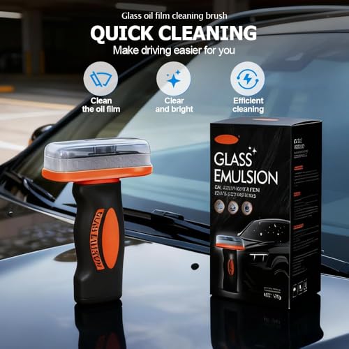 Glass Emulsion Professional Windshield Cleaner Advanced Car Window & Glass Scrubber, Removes Water Spots, Oil Film & Road Grime, Comes With Microfiber Towel (100g) (3 Pcs) - color: 3 Pcs