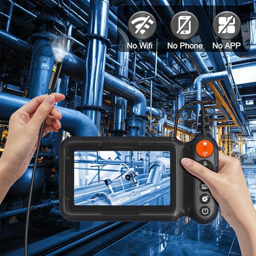 Daxiongmao Endoscope Camera with Light, Dual Lens 1080p HD Borescope, IP67 Waterproof Snake Camera – Ideal for Inspecting Walls, Vents, Automotive Engines, Pipes – A Great Tool Gift for Men (16.4ft) - size: 16.5FT G50 5" Borescope