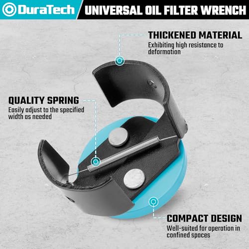 DURATECH Adjustable Oil Filter Wrench, Universal, 3/8" Drive | 2-1/2 to 3-1/8 Inches, Cap Style Filters, Small to Medium-Sized, Oil Filter Removal Tool - size: 2-1/2 to 3-1/8 Inches
