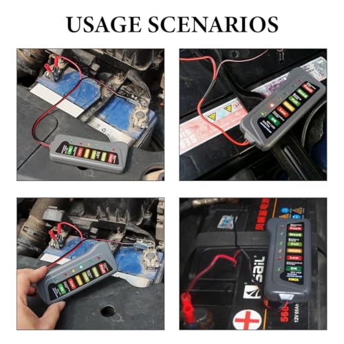 DXNQ Car Battery Alternator Tester, 12V Car Battery Load Tester, Auto Alternator Tester with 6 LED Indicator, Battery Tester for Testing Battery Condition & Alternator Charging for RV Golf SUV