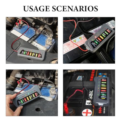 DXNQ Car Battery Alternator Tester, 12V Car Battery Load Tester, Auto Alternator Tester with 6 LED Indicator, Battery Tester for Testing Battery Condition & Alternator Charging for RV Golf SUV