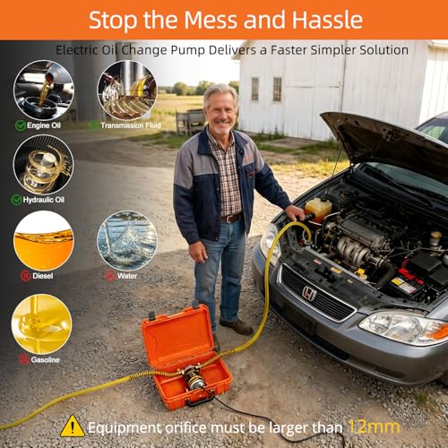 100W Electric Oil Change Extractor Pump, 1-4L/min Oil Transfer Pump for Engine/Transmission/Gear Oil Change, Compatible with DeWalt 20V Battery(Oil Pump-B+Yellow Adapter) - color: Oil Pump-B+Yellow Adapter