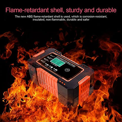 Car Battery Charger, 12V-6A Automatic Battery Charger/Maintainer Smart Fully Trickle Charger for Cars, Motorcycles, SUVs, Engineering Vehicles, AGM/Gel Lead Acid Battery