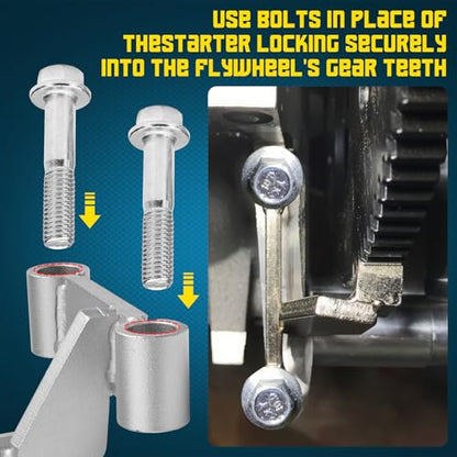 Chelhead Flywheel Holder with 8.8 Bolts LS Flywheel Locking Tool Silver | Compatible with 4.8 5.3 5.7 6.0 6.2 LS1 LS2 LS3 LS6 Chevy LSX Camaro, Corvette, Trans am, GTO, G8, CTS V, GM Trucks LS Engine - color: Silver