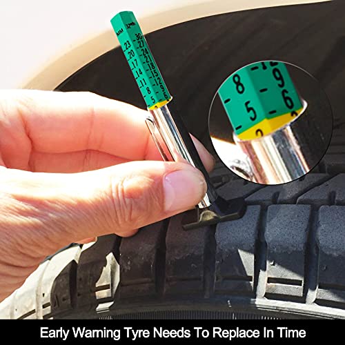 GODESON Tire Tread Depth Gauge,Two-Sided Smart Color Coded Tire Tread Depth Measurement Tool, Tire Wear Gauge in 32nds(Pack of 2) - size: Pack of 2, style: Two-Sided Tire Tread Depth Gauge