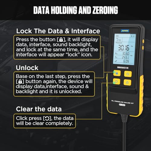 Oil Pressure Tester Tool,0-426.6 PSI Oil Pressure Gauge kit Automotive,Intelligent Engine Oil Pressure Tester Tool kit,Digital Engine Oil Pressure Tester Gauge Tool Kit
