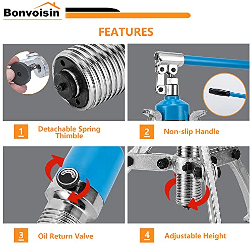 Bonvoisin 20T Hydraulic Gear Puller Set Wheel Bearing Puller Kit 2 or 3 Jaws Pulling Separator for Wheel Hubs Rotors Car Axles Pulleys Brake Drums