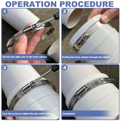 12Pack 3 inch Hose Clamps,Stainless Steel Large Hose Clamp Adjustable from 2-15/16"-3-1/2"/75-90mm,Metal Worm Gear Duct Clamp for Dryer Vent Hose,Fuel Line,Plumbing,Automotive,Exhaust,Radiator - size: 3 inch (2-15/16" - 3-1/2")