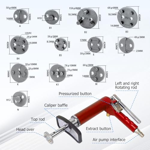 Pneumatic Brake Caliper Compression Tool 28-Piece Heavy Duty Disc Brake Caliper Piston Compressor Rewind Tool Set Wind Back Tool Kit with 23 Adapters for Brake Pad Replacement Reset - size: 28PCS Heavy Duty Caliper Piston Compressor Kit