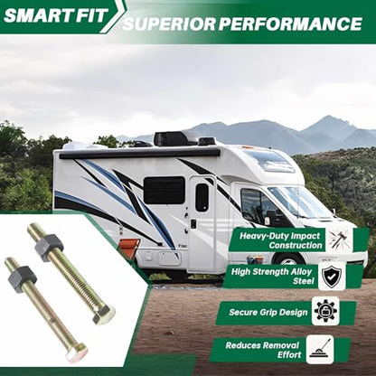 78834 Impact Rated Wheel Hub Removal Tool Bolt & Nuts Kit for All Automotive Wheels with 2 Press Feet, 2 M12 & 2 M14 Bolts and Nuts