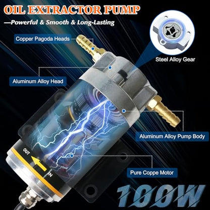 12V 100W Oil Transfer Pump Set, Fast 1-4L/min Flow for Gear, Transmission, Lubricating Oil Changes, Mess-Free Fluid Transfer Pump, Electric Transfer Pump for Cars, Trucks, Boats, Lawnmowers - color: SET 02
