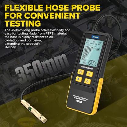 AUTOOL AS507 Power Steering Fluid Tester, Light Transmittance Oil Quality Tester, Power Steering Oil Aging & Contamination Detector with LCD Display for Automotive Maintenance