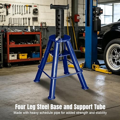 TCE 10 Ton (20000 lb) Capacity Heavy Duty Steel Car Jack Stands, Lifting Range from 18.9" to 29.9" for Trucks & Equipment, 2 Pack, Blue