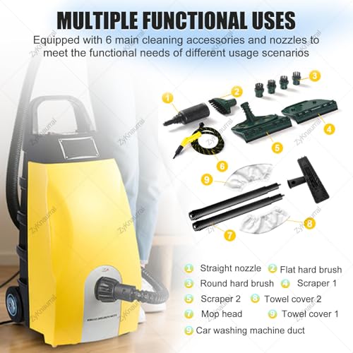 Multi-Purpose Steam Cleaner - 3000W High-Pressure Continuous Steam Washer for Home, Car, Hotel & AC Cleaning | Floor Steam Cleaner for Home Appliances & Auto Detailing Blue - color: Blue