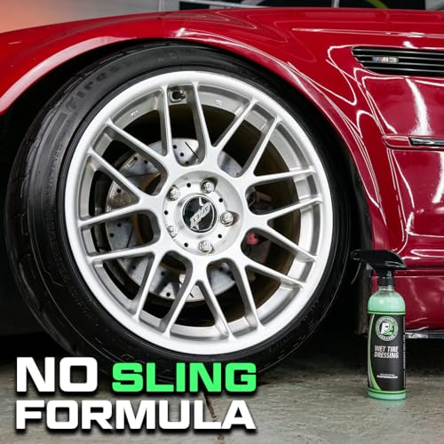 ExoForma Wet Tire Dressing Spray - Extremely High Shine Tire Dressing for That Wet Look - No Sling, Non-Greasy Silicone Formula with UV Protection - Easy to Apply, Minimal Cure Time - 16 fl oz, 2 Pack - size: 16 Fl Oz (Pack of 2)