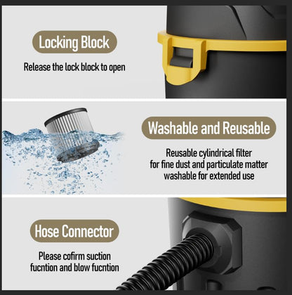 Wet & Dry Shop Vacuum Cleaner with Blower, 15L / 4 Gallon Portable Shop Vac, 800W for Home, Garage, Car, Pet Hair & Workshop, with Multiple Nozzles and Attachments