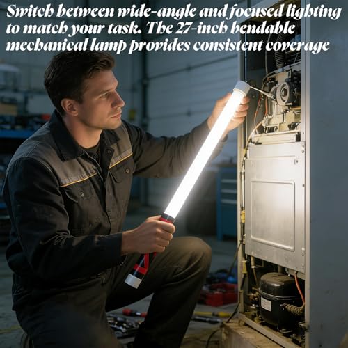 Bendable Led Flashlight Stick, 2026 New Flexible LED Light Stick, 27" Rechargeable Flashlight with High Lumen & 3 Brightness Modes, for Car Repairs, Mechanical Inspection & Tight Spaces (2PC) - color: 2PC