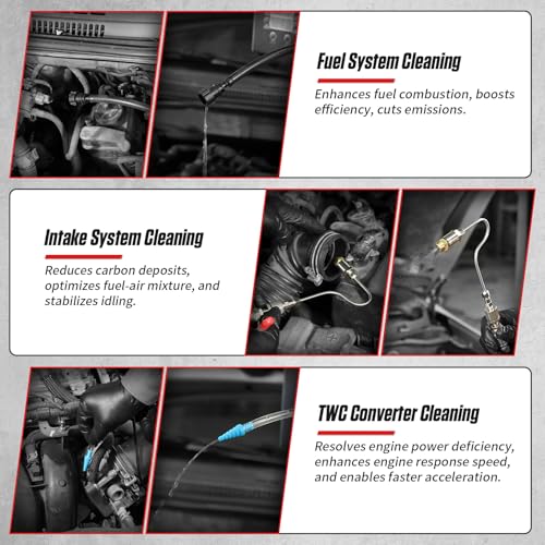 PLAYOCCAR Fuel Injector Cleaner Kit 35 fl oz 150PSI Non-Dismantling 40PCS | Cleans Injectors, Intake & Catalytic Converter, 1200ML Tank, for Gasoline Cars/Light Trucks, Restores Power & Fuel Economy
