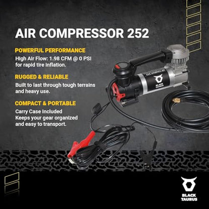 Portable Air Compressor, 19A 120 PSI (8.27 BAR) On‑Board & Offroad Tire Inflator for Cars, Trucks, 4×4 Vehicles Automatic Pressure Control with Dual‑Motor Options, Air Compressor 252 - style: Air Compressor 252