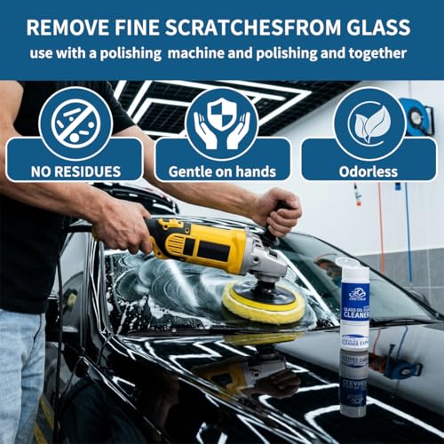 Glass Polish kit,3.38Fl Oz cerium oxide glass polish compound with polishing brush,glass scratch remove,Oil Film Cleaner,Glass Cleaner, Removes Stains and Water Spots, for Cars Glass and Mirror - size: 3.38 Fl Oz (Pack of 1)