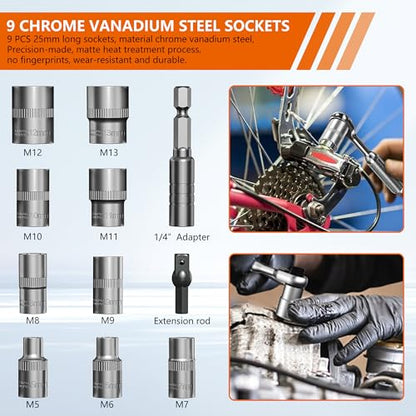 42-in-1 ratchet socket screwdriver set, 70N. m torque, 72-tooth ratchet wrench, S2 steel drill bit and Cr-V sleeve - portable tool kit for car, bicycle, motorcycle and home repair.