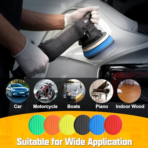 Buffing Pads 6.5 Inch, 3Pcs Blue Light Cut Foam Polishing Pads for Auto Detailing, Paint Finishing Waxing - color: Blue, size: 6.5 - Inch