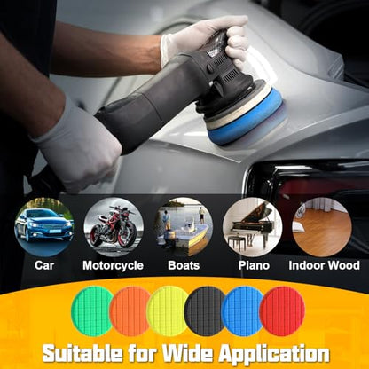 Buffing Pads 6.5 Inch, 3Pcs Blue Light Cut Foam Polishing Pads for Auto Detailing, Paint Finishing Waxing - color: Blue, size: 6.5 - Inch