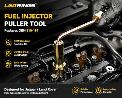 Fuel Injector Remover Installer Tool for OEM 310-197, Fuel Injector Puller Slide Hammer Specially Compatible with Land Rover 5.0L & Jaguar 3.0L Engines, Heavy Duty Petrol Injector Removal Kit
