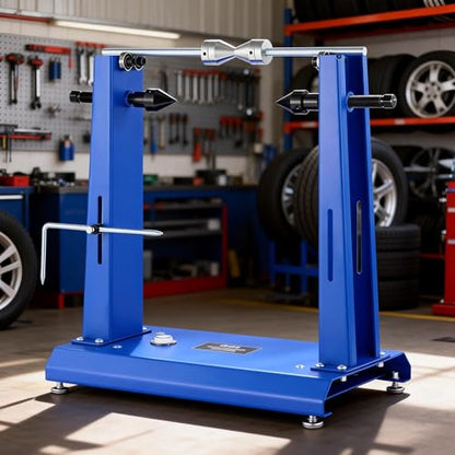 Motorcycle Wheel Balancer & Truing Stand, Heavy-Duty Static Tire Balancing Tool with Precision Bearings & Adjustable Cones, Fits Dirt Bike, Sport Bike & Motorcycle Wheels up to 35”