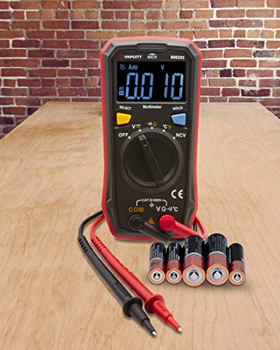 Triplett MM200 Compact 4000 Count Multimeter - AC/DC Voltage, Resistance, Temperature, Continuity ,Black - size: MM200, style: Standard