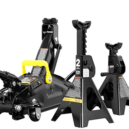 Big RED AT82001BR Hydraulic Trolley Service/Floor Jack Combo with 2 Jack Stands, 2 Ton (4,000 lb), Black - color: Black, size: 2 Ton (4,000 lb) with Jack Stands