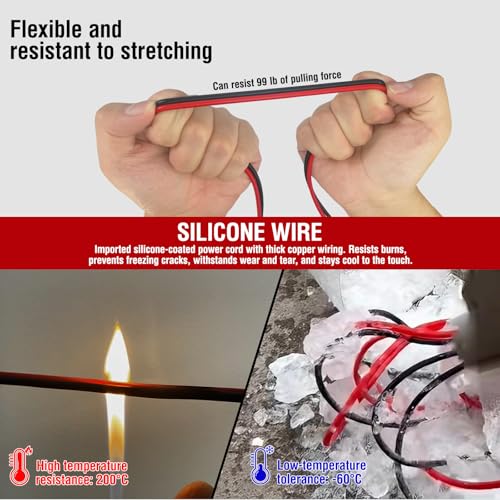 Professional Multimeter Test Leads Kit,Extra-Long Silicone Meter Leads 1000V 20A, High Temperature, Freeze & Tear Resistant for Fluke, Klein,AstroAI, Interchangeable Hard & Soft Probe Tips